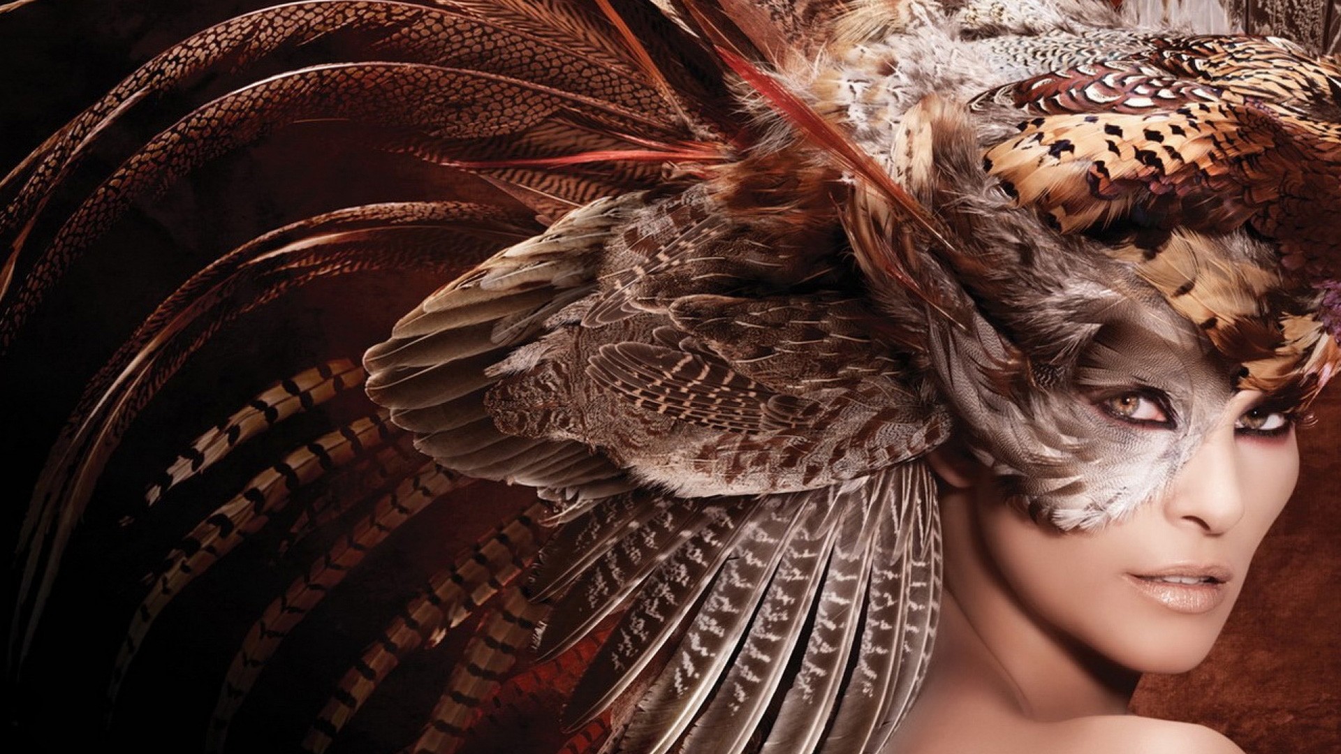 feathers, Head, Dress Wallpaper