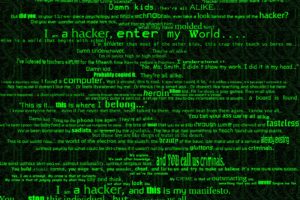 green, Text, Hackers, Manifesto