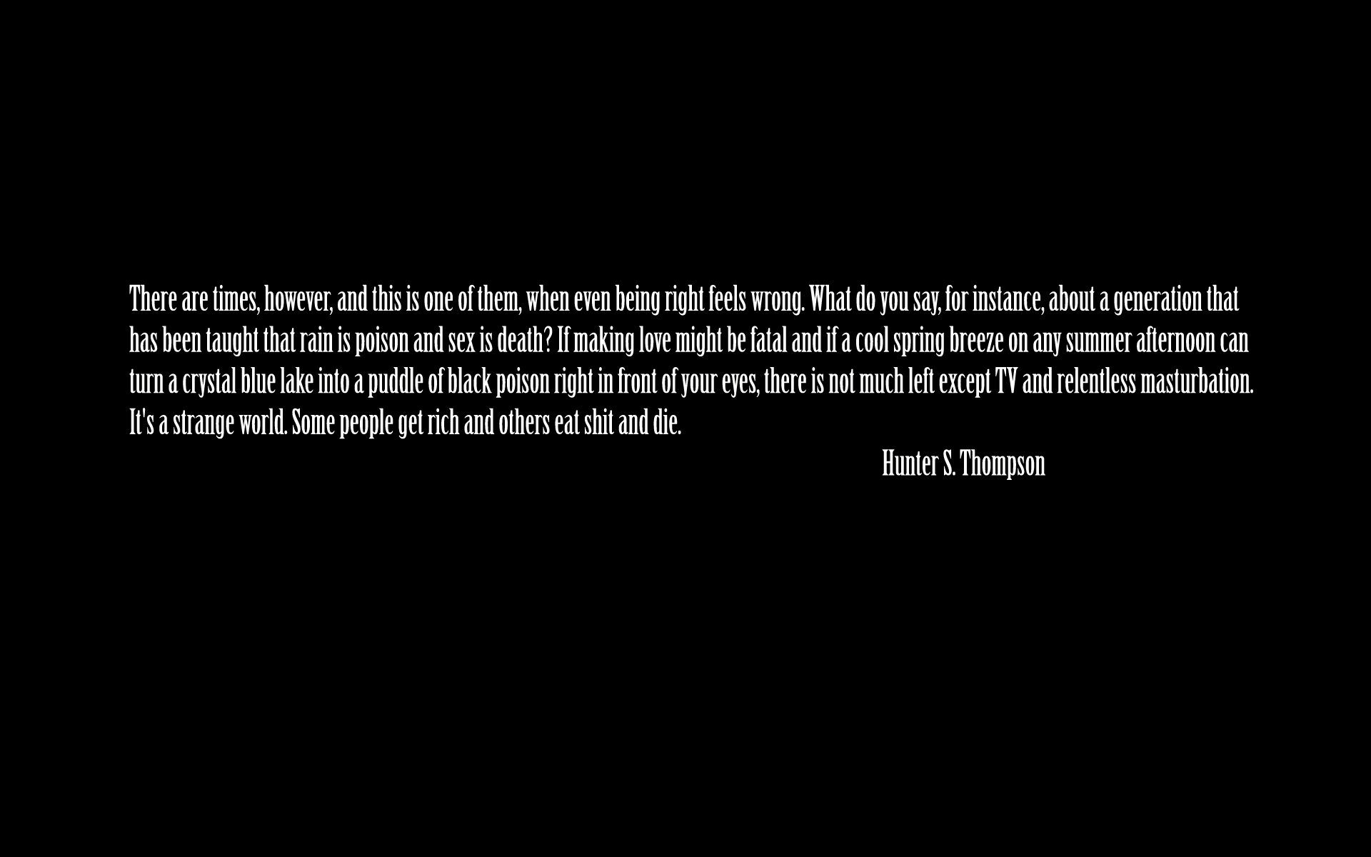 text, Quotes, Hunter, S, , Thompson, Black, Background Wallpaper