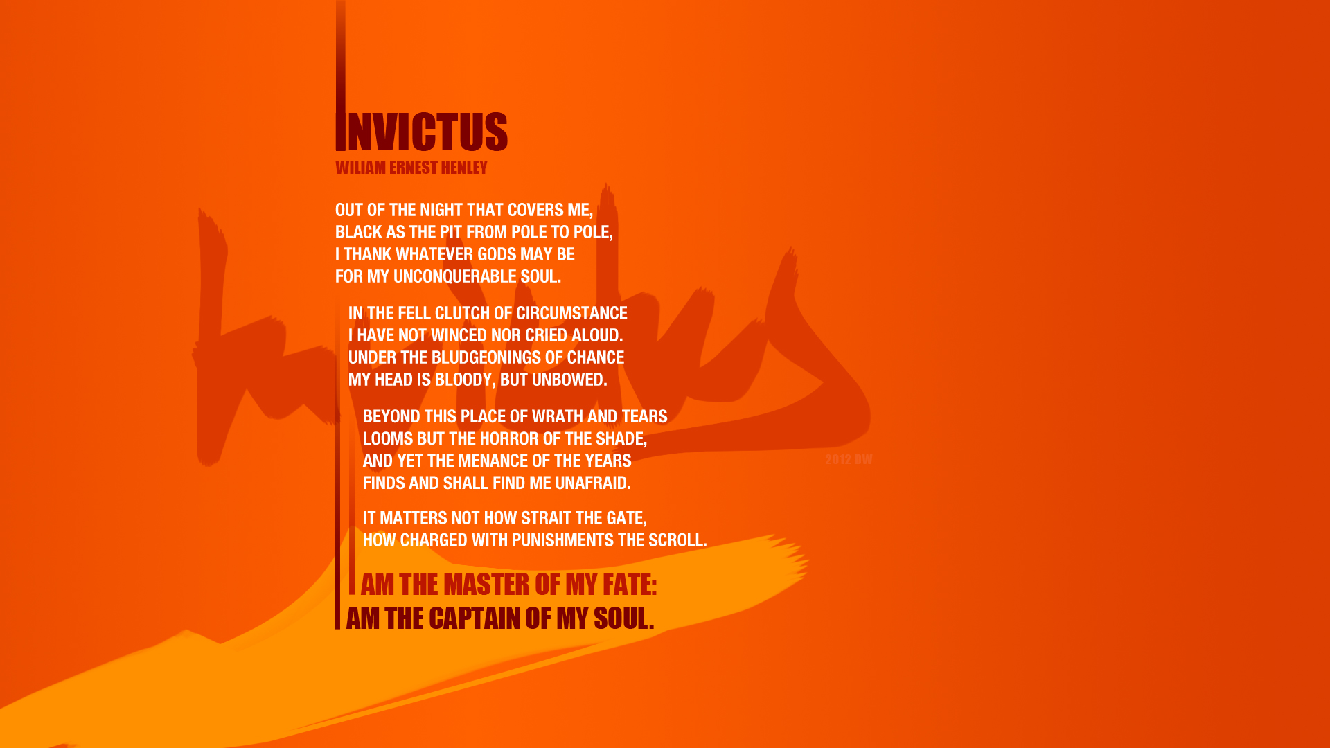 invictus, Poems, Movies, Quotes, Misc, Other, Entertainment Wallpaper