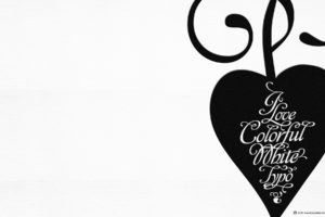 black, And, White, Typography, Hearts