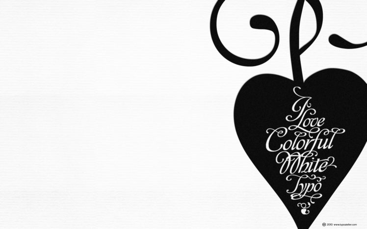 black, And, White, Typography, Hearts HD Wallpaper Desktop Background