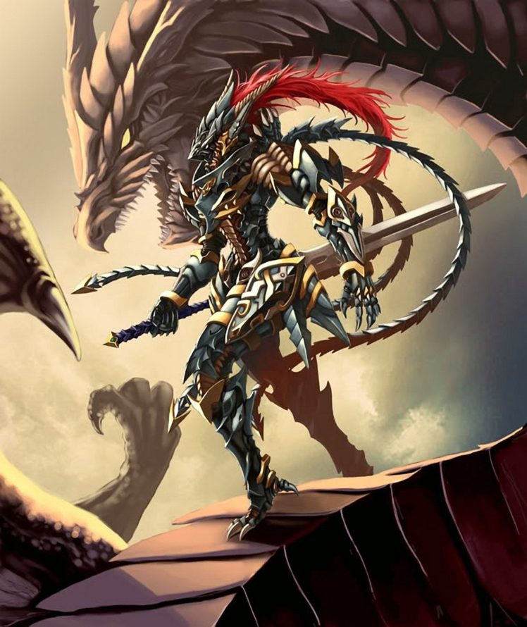 dragons, Knights, Fantasy, Art, Yu gi oh HD Wallpaper Desktop Background