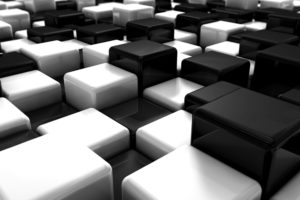 abstract, Black, And, White, Blocks, Cubes, Digital, Art