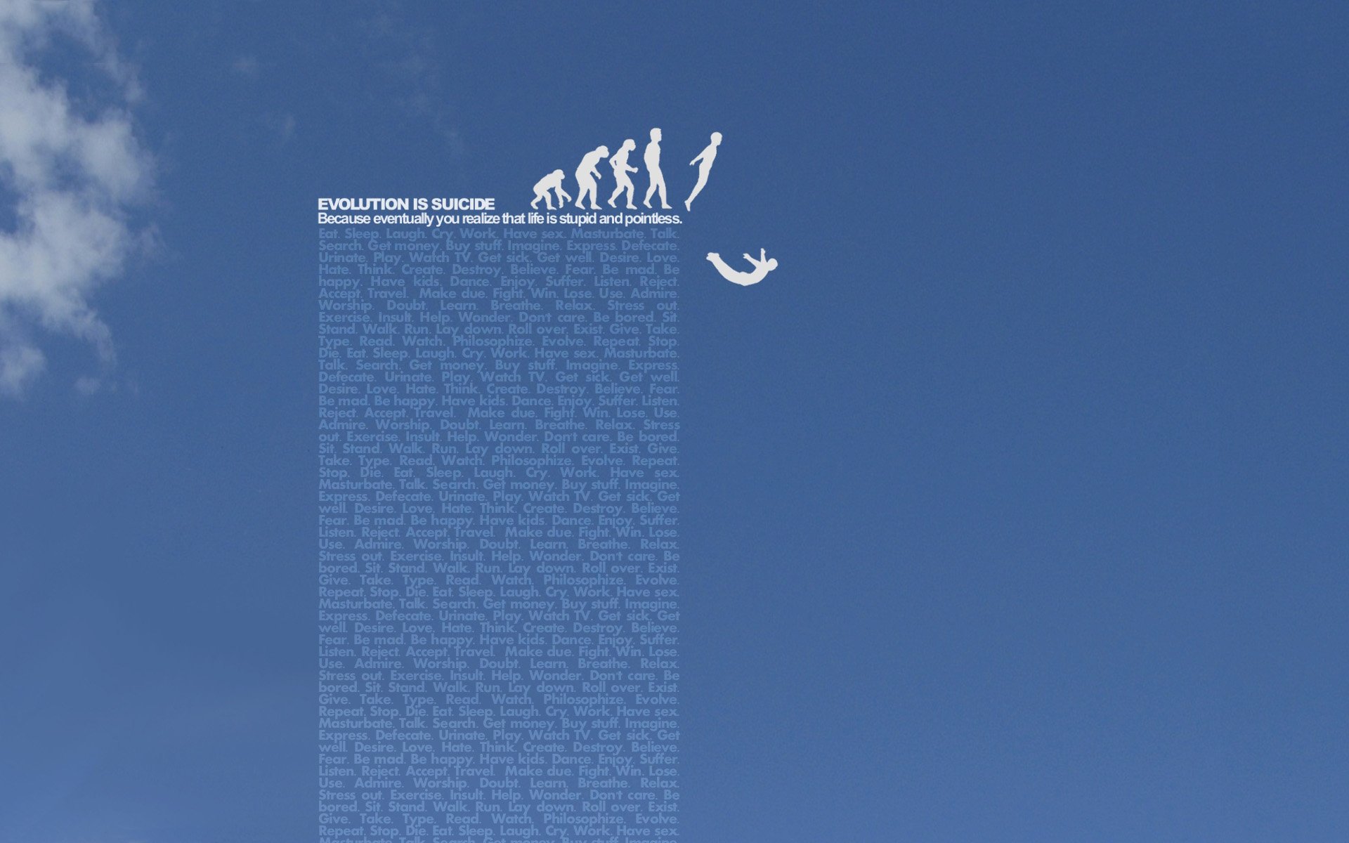 suicide, Typography, Evolution, Skyscapes Wallpaper