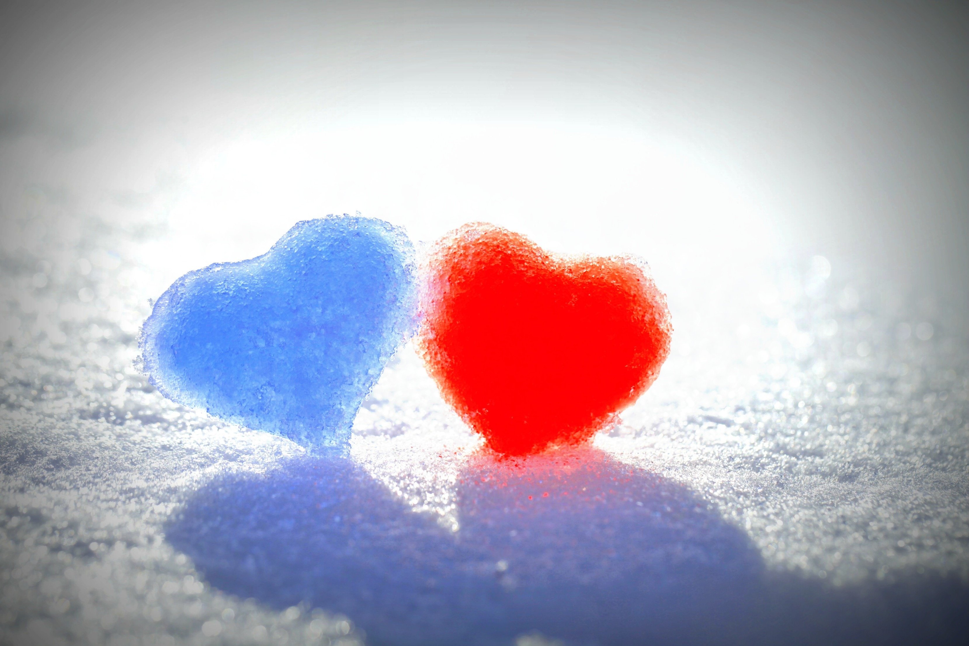 mood, Heart, Bokeh, Love, Winter, Snow Wallpaper