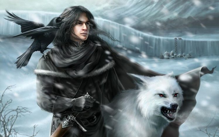fantasy, Art, A, Song, Of, Ice, And, Fire, The, Wall, Jon, Snow, George, R,  , R, , Martin, Nights, Watch Wallpapers HD / Desktop and Mobile Backgrounds