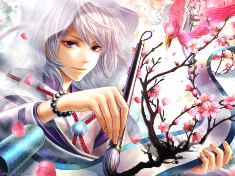 blossoms, Fantasy, Art, Purple, Hair HD Wallpaper Desktop Background