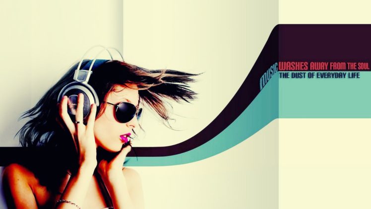 headphones, Music, Text, Sunglasses, Tex, Artwork HD Wallpaper Desktop Background