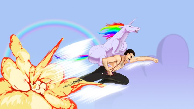 men, Unicorns, Fantasy, Art, Freddie, Mercury, Rainbows, Cromartie, High, School, Rainbow, Unicorn HD Wallpaper Desktop Background