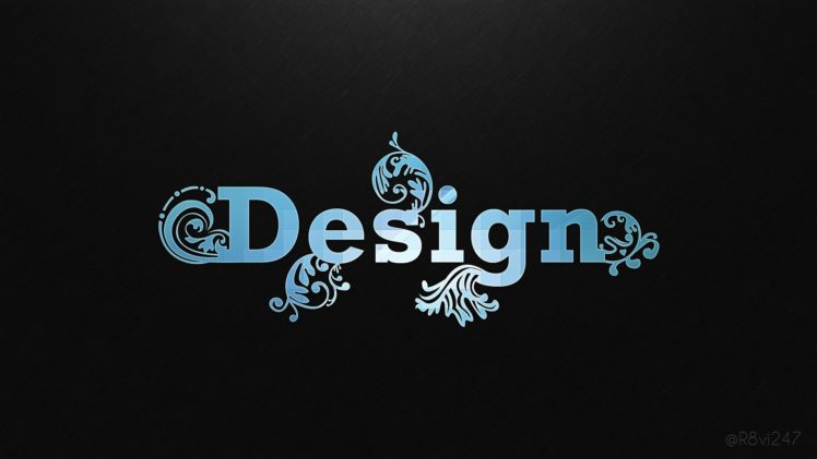 blue, Black, Design, Patterns, Typography, Floral, Black, Background, Colors HD Wallpaper Desktop Background
