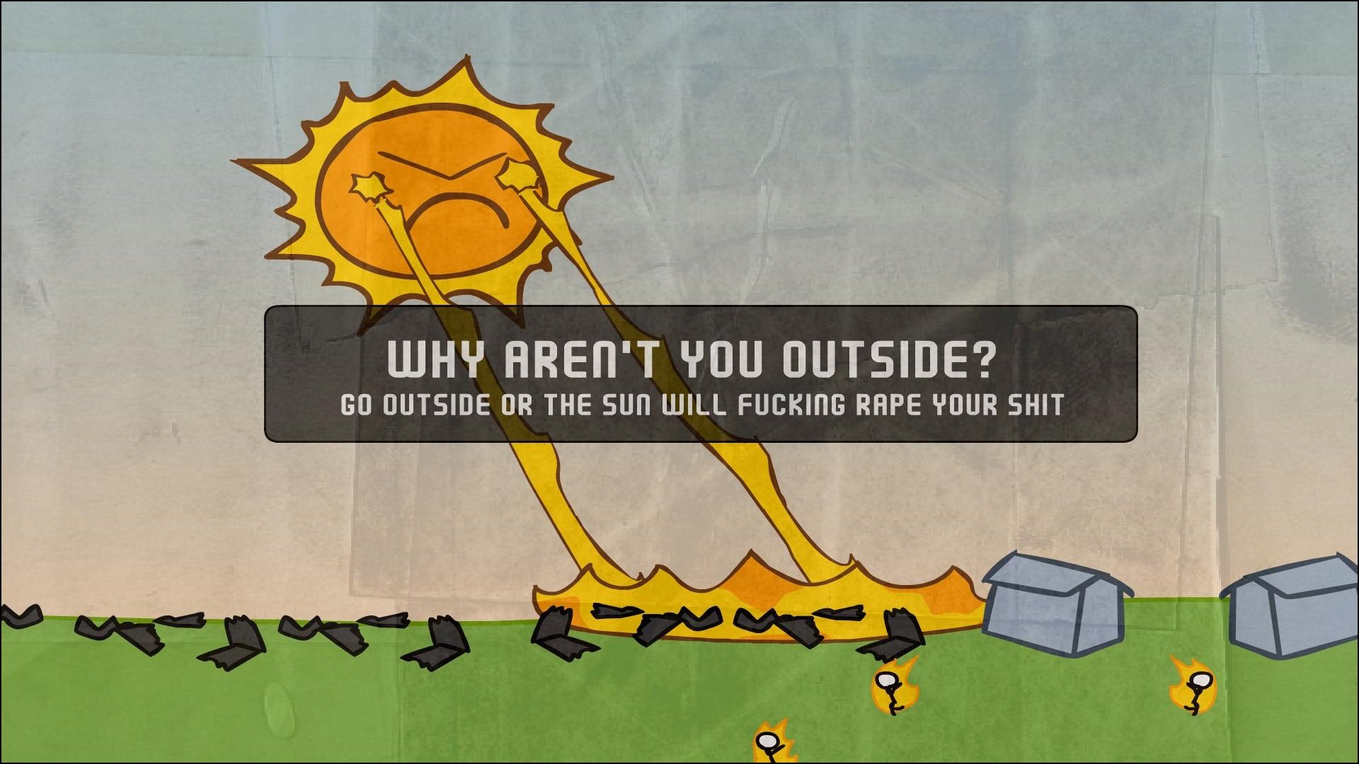 sun, Text, Stick, Figures Wallpaper