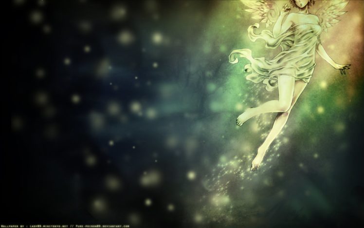 wings, Fairies, Barefoot, Fantasy, Art, Bokeh, Green, Dress HD Wallpaper Desktop Background
