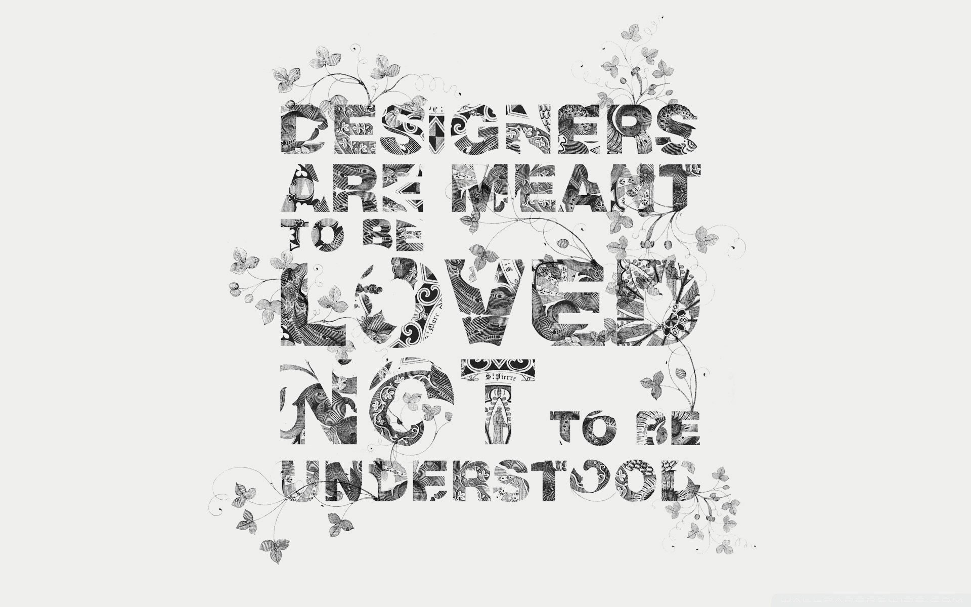typography, Grayscale, Designers Wallpaper