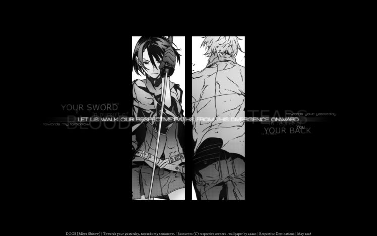 text, Grayscale, Dogs , Bullets, And, Carnage, Manga, Fuyumine, Naoto, Magato, Fuyumine HD Wallpaper Desktop Background