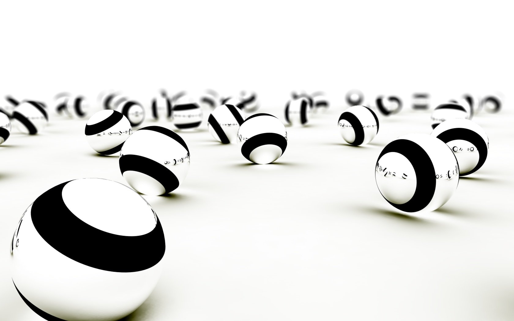 3d, View, Abstract, Circles, Balls, Grayscale, Monochrome, Spheres Wallpaper