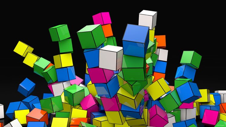 geometry, Cubes, Colors, Down HD Wallpaper Desktop Background