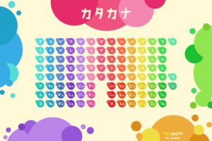 circles, Tables, Typography, Rainbows, Katakana