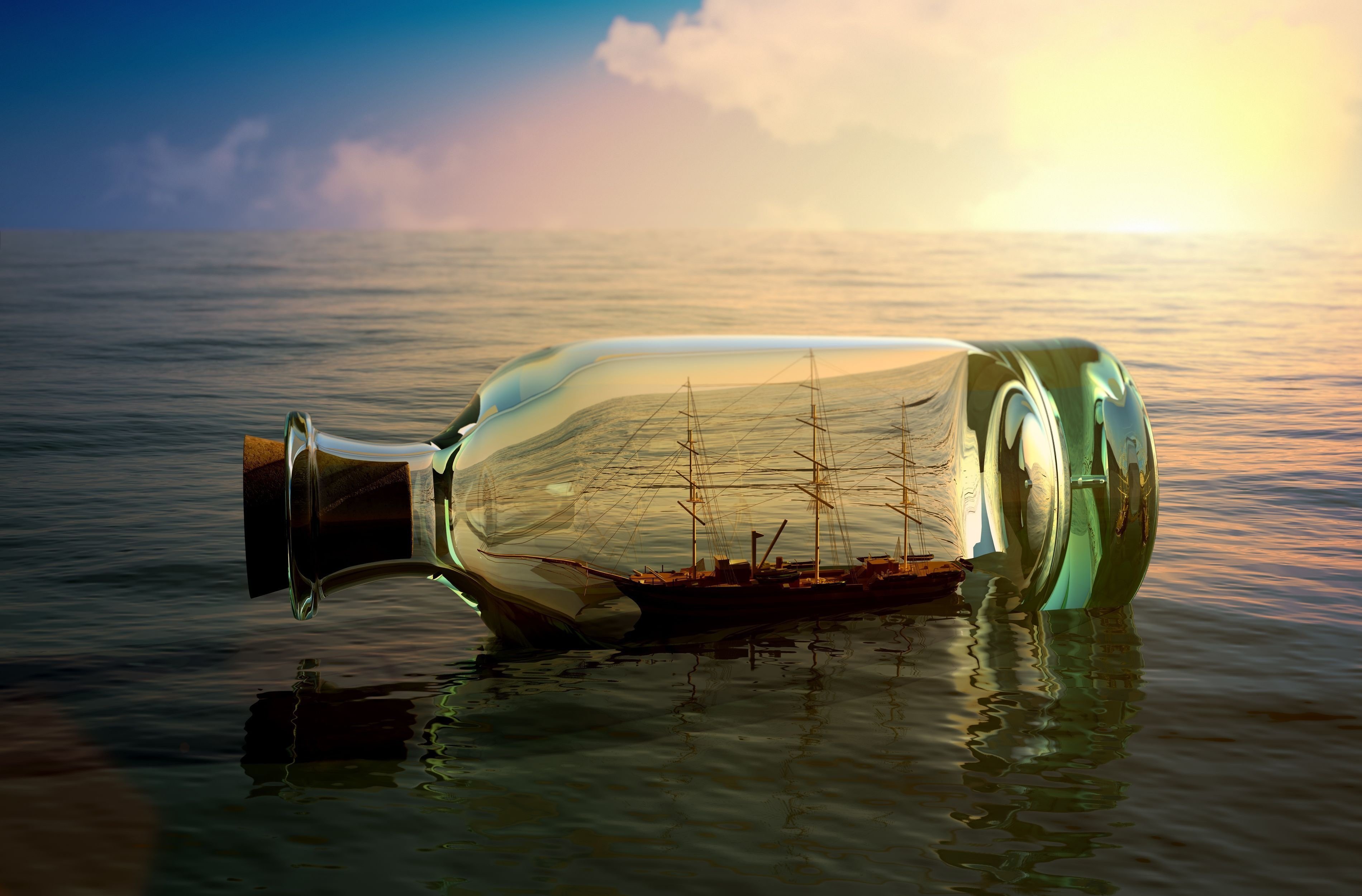 ship, Vessel, Bottle, Mood Wallpapers HD / Desktop and Mobile Backgrounds