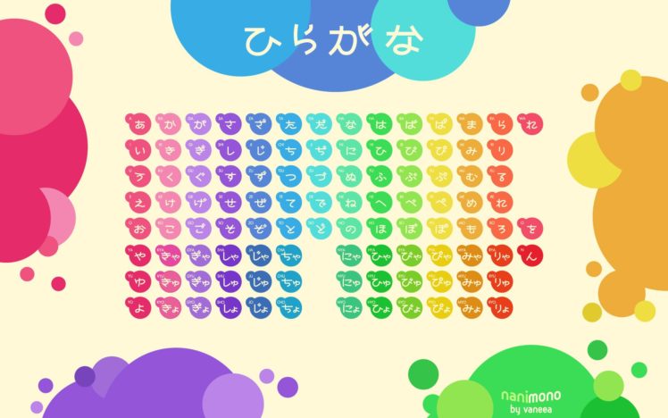 japanese, Circles, Tables, Typography, Rainbows, Hiragana HD Wallpaper Desktop Background