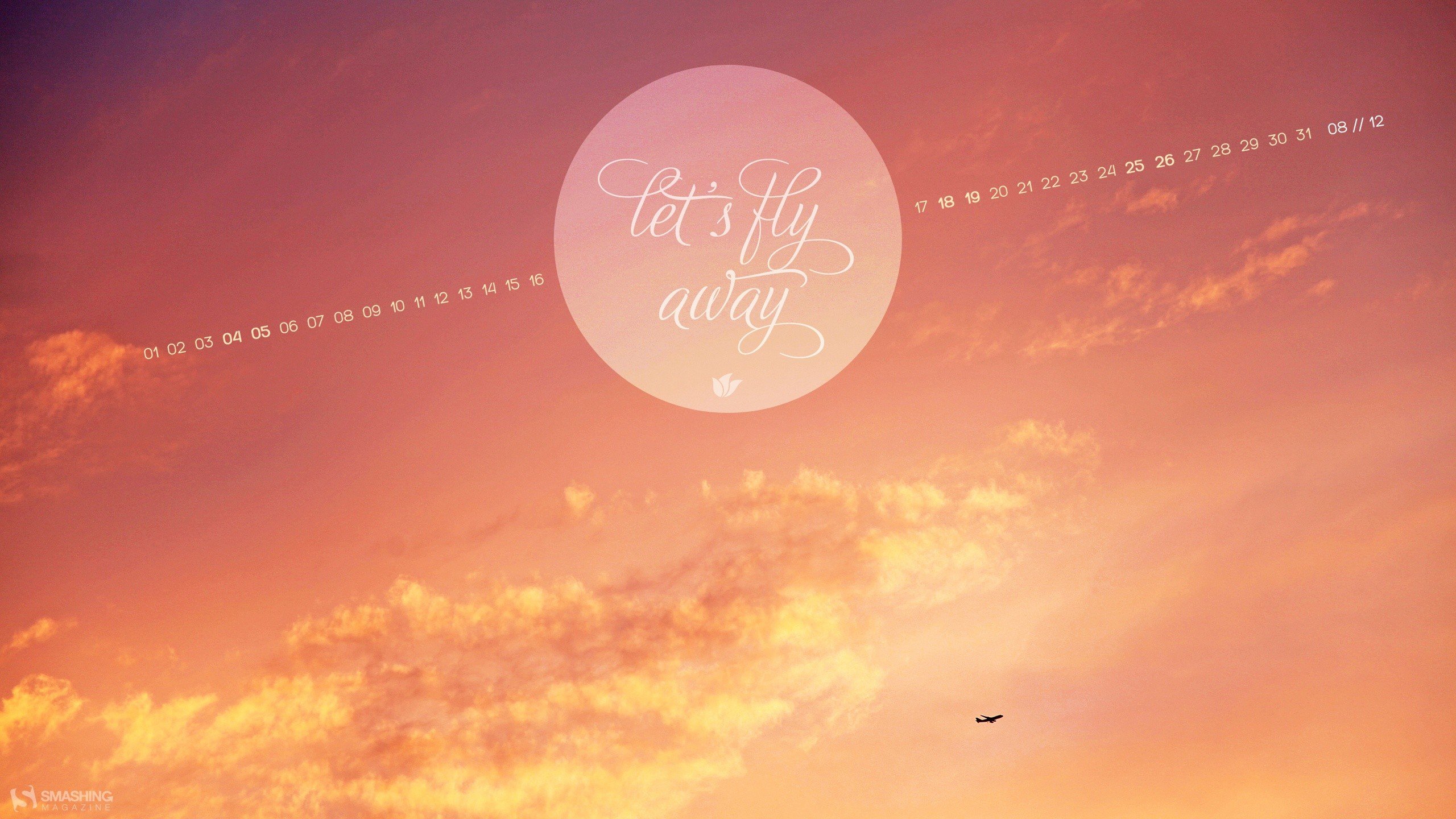 aircraft, Typography, August, Escape, Calendar, Skyscapes, Smashing, Magazine Wallpaper