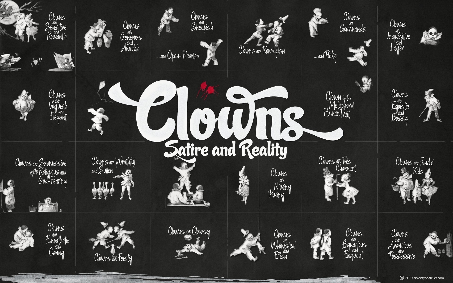 humor, Clowns, Typography Wallpaper