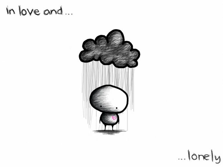 love, Romance, Cartoon, Mood, Sad, Sorrow, Storm, Rain HD Wallpaper Desktop Background