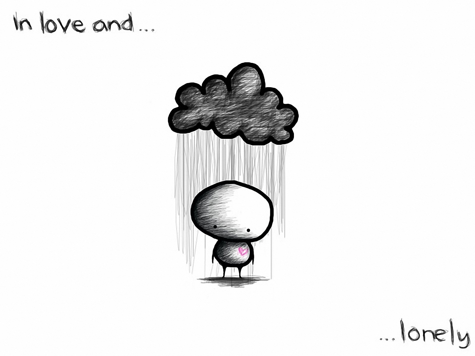 love, Romance, Cartoon, Mood, Sad, Sorrow, Storm, Rain Wallpaper
