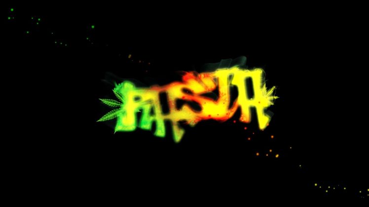 leaves, Smoke, Graffiti, Sparkles, Marijuana, Typography, Glowing, Rasta, Glow, Television, Rastafari HD Wallpaper Desktop Background