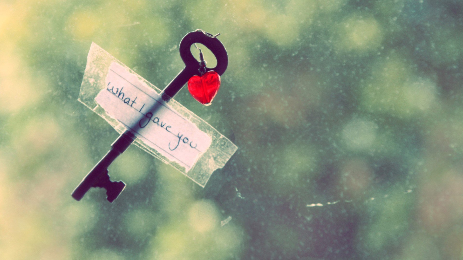 love, Window, Hearts, Keys, Message Wallpaper
