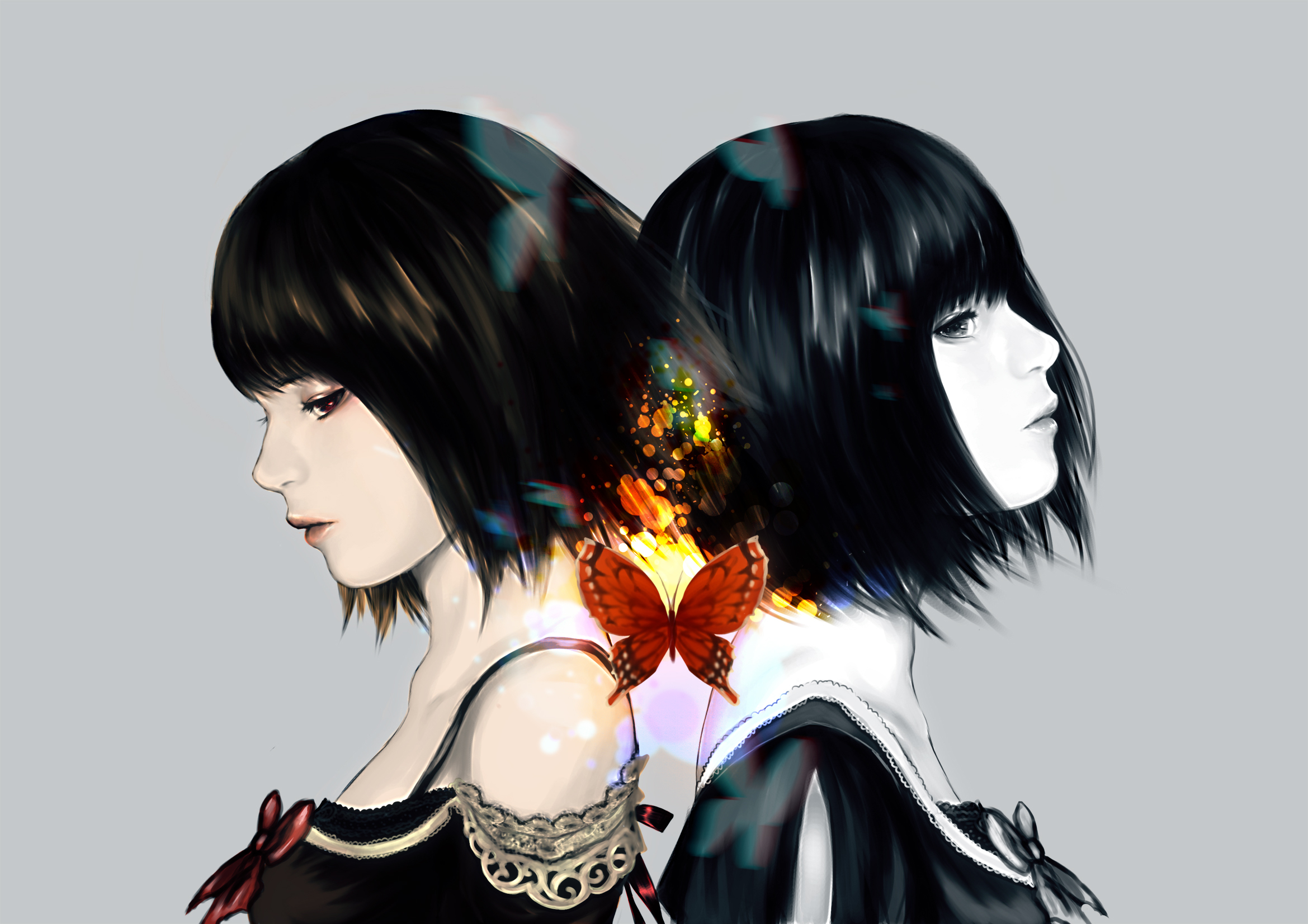 fatal, Frame, 2, Amakura, Mio, Amakura, Mayu, Girl, Butterfly Wallpaper