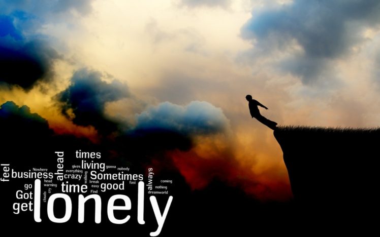 clouds, Typography, Lonely HD Wallpaper Desktop Background