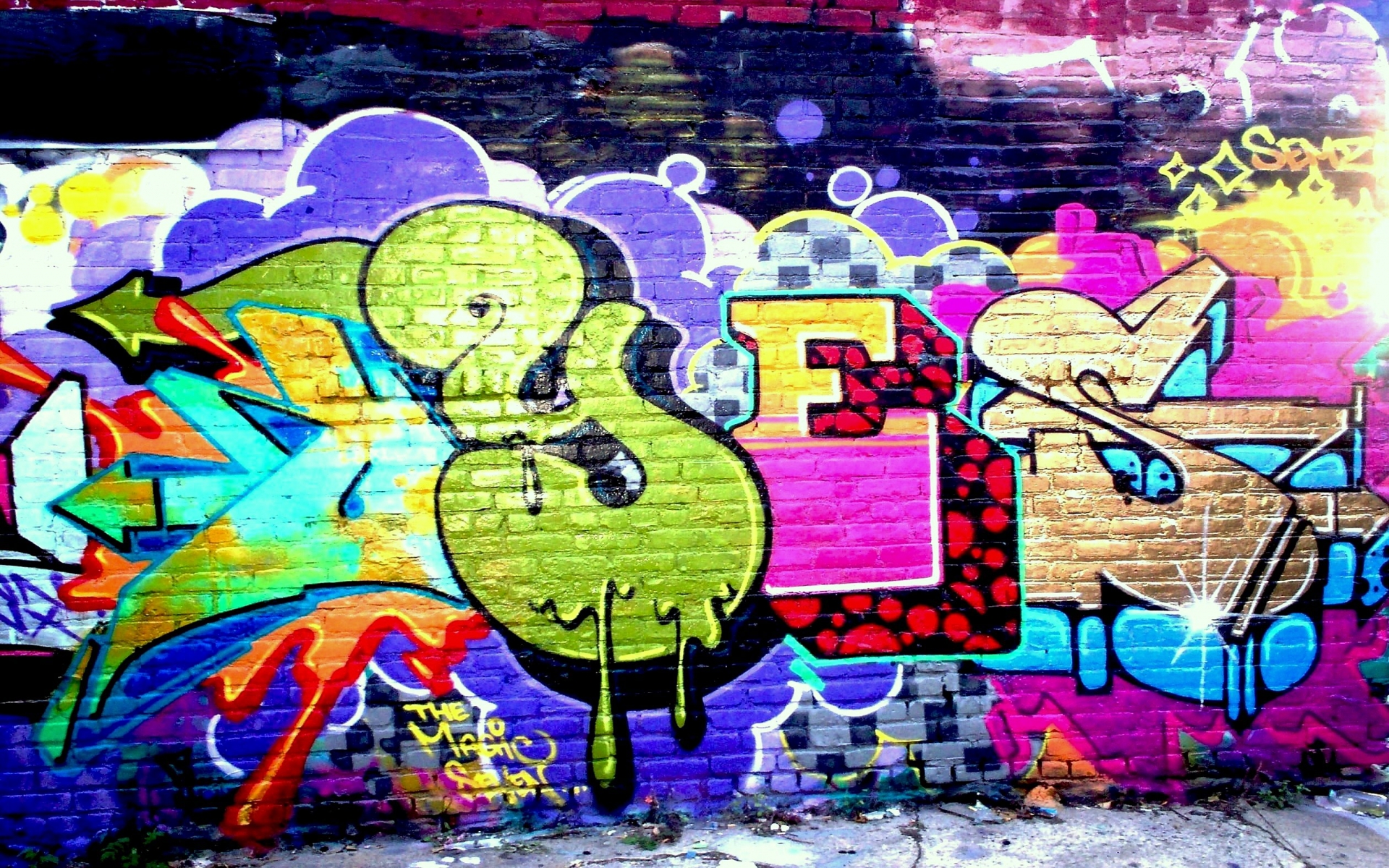 graffiti, Urban, Art, Bricks, Wall, Paint, Color ...