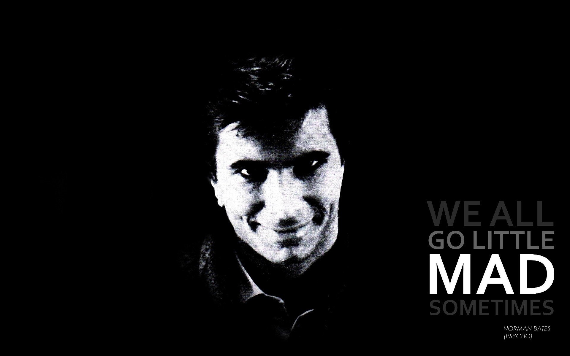 quotes, Psycho, Grayscale, Alfred, Hitchcock, Anthony, Perkins, Norman, Bates Wallpaper