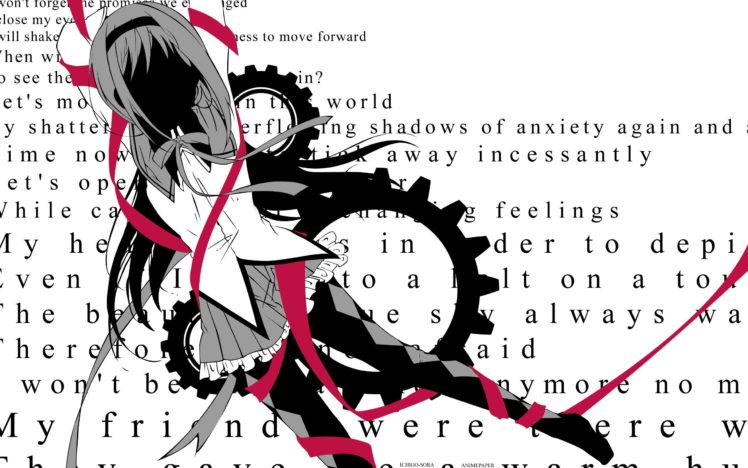 black, And, White, Quotes, Vectors, Ribbons, Font, Mahou, Shoujo, Madoka, Magica, Anime, Akemi, Homura, Anime, Girls, Mahou, Shoujo HD Wallpaper Desktop Background