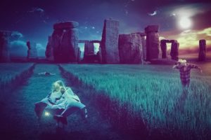 outer, Space, Night, Grass, Stonehenge, Alone, In, The, Dark, Plains, Night, Sky, Skies