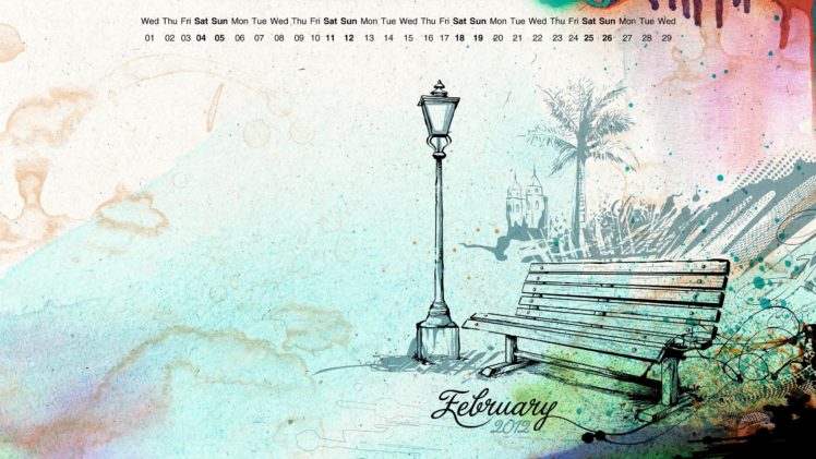 calendar, Artwork, February HD Wallpaper Desktop Background