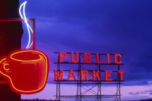 market, Seattle, Java, Pikes, Washington