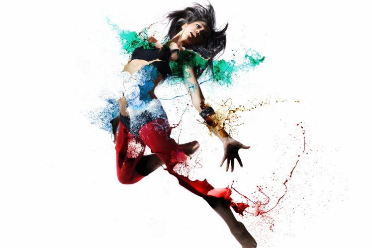 girl, Shape, Color, Style, Psychedelic, Dance HD Wallpaper Desktop Background
