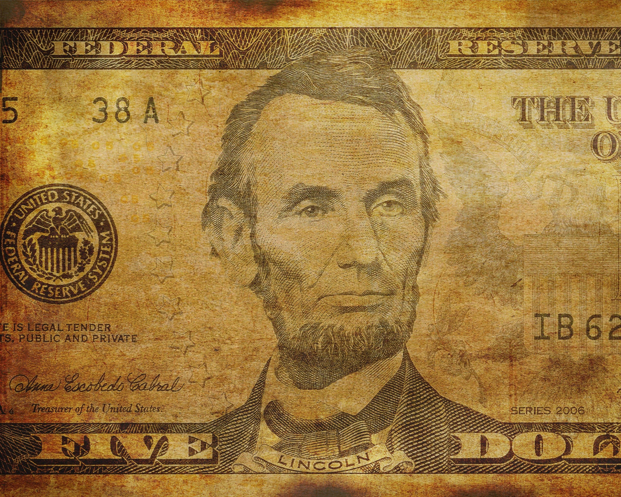 money, Cash, Presidents, Of, The, United, States, Dollar, Bills, Lincoln, 5, Dollars Wallpaper