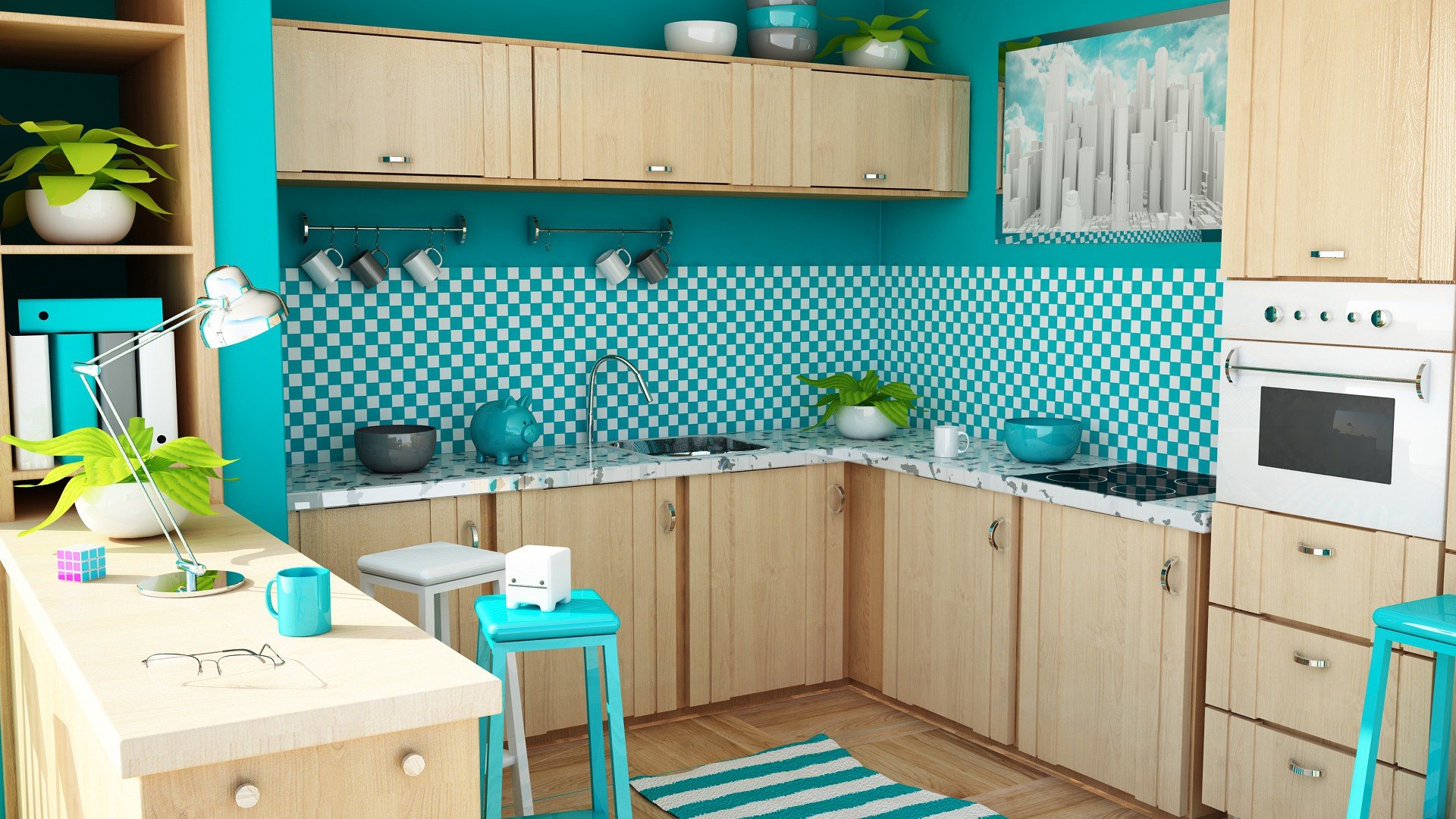 kitchen, Interior, 3d, Renders, Mangotangofox Wallpaper