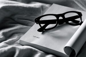 books, Glasses, Bokeh, Black, White