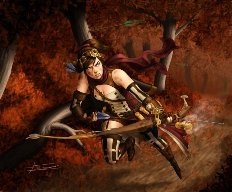 archer, Warrior, Fantasy, Girls HD Wallpaper Desktop Background
