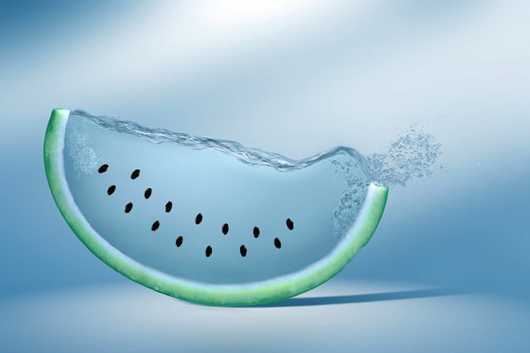 watermelon, Water, Blue, Background, Drop HD Wallpaper Desktop Background