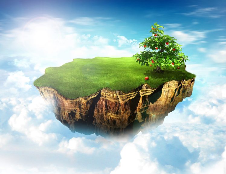 clouds, Island, Nature, Apple HD Wallpaper Desktop Background