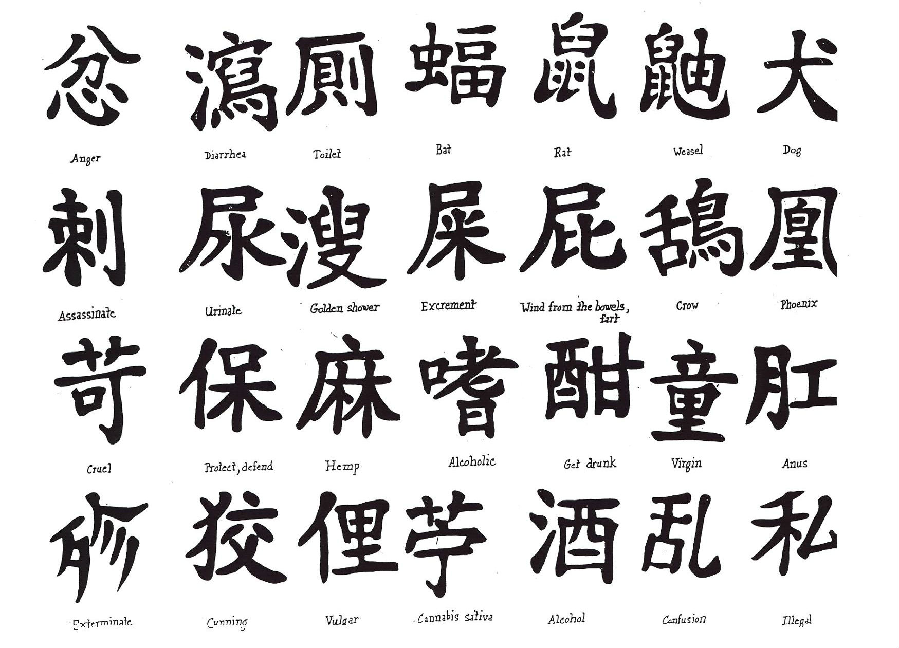 calligraphy, Humor, Sadic, Gross, Asian, Oriental Wallpaper