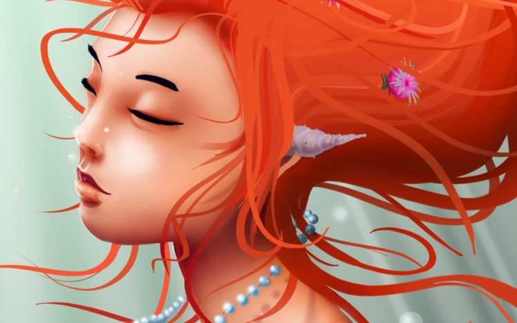 girl, Fantasy, Art, Women, Females, Redheads, Face HD Wallpaper Desktop Background
