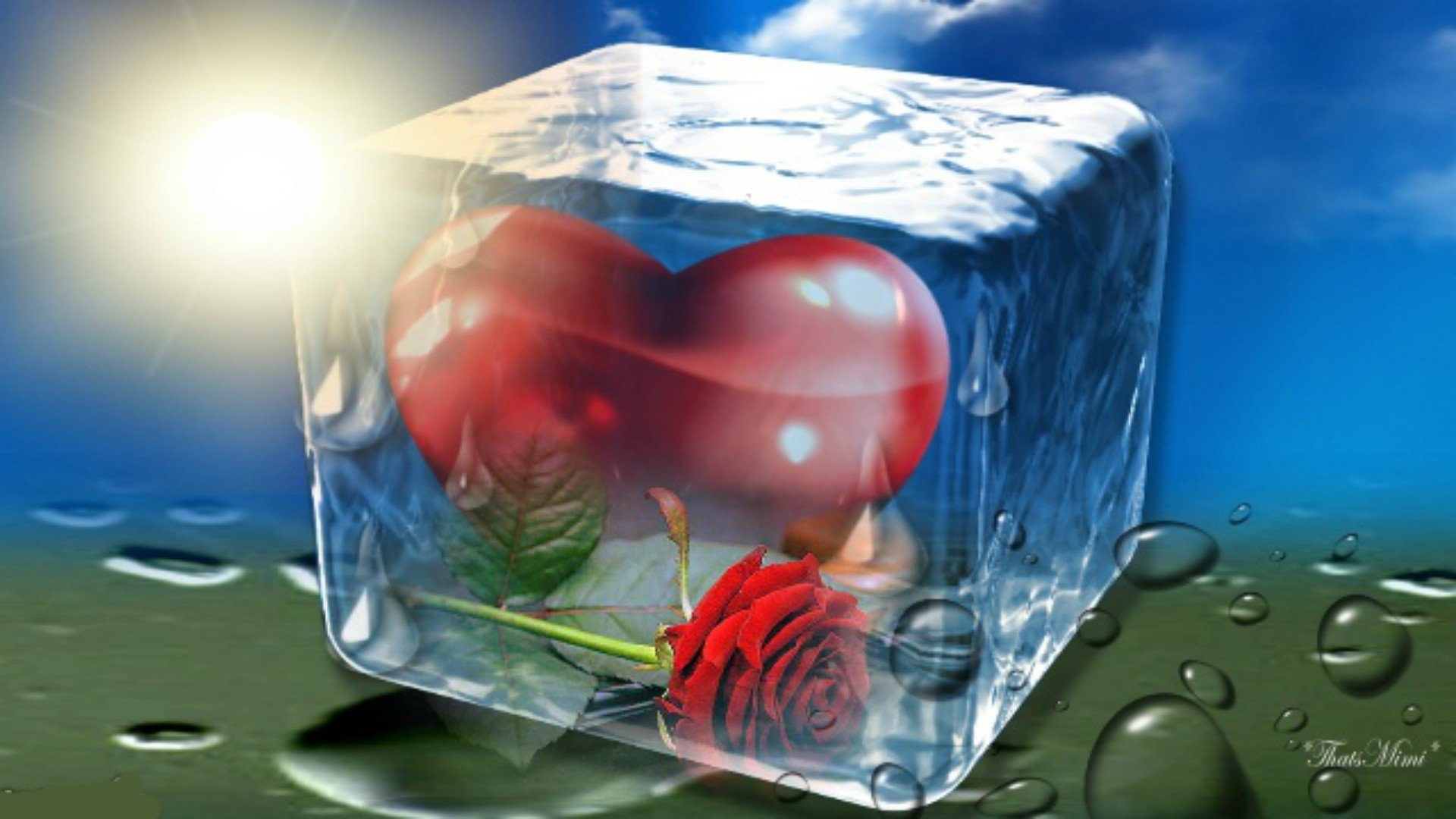bokek, Ice, Heart, Love, Mood Wallpaper