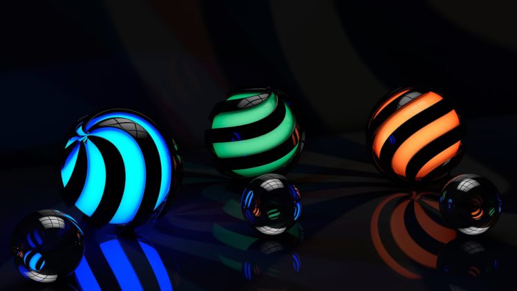 balls, 3d, Green, Blue, Orange Wallpapers HD / Desktop and Mobile  Backgrounds