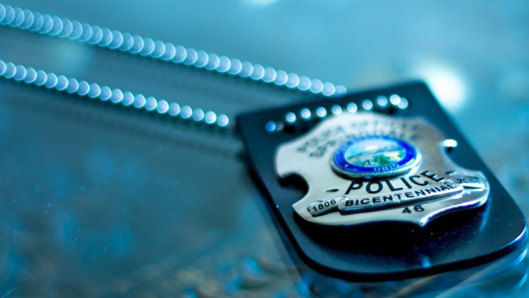 police, Badge, Text, Chain, Macro HD Wallpaper Desktop Background